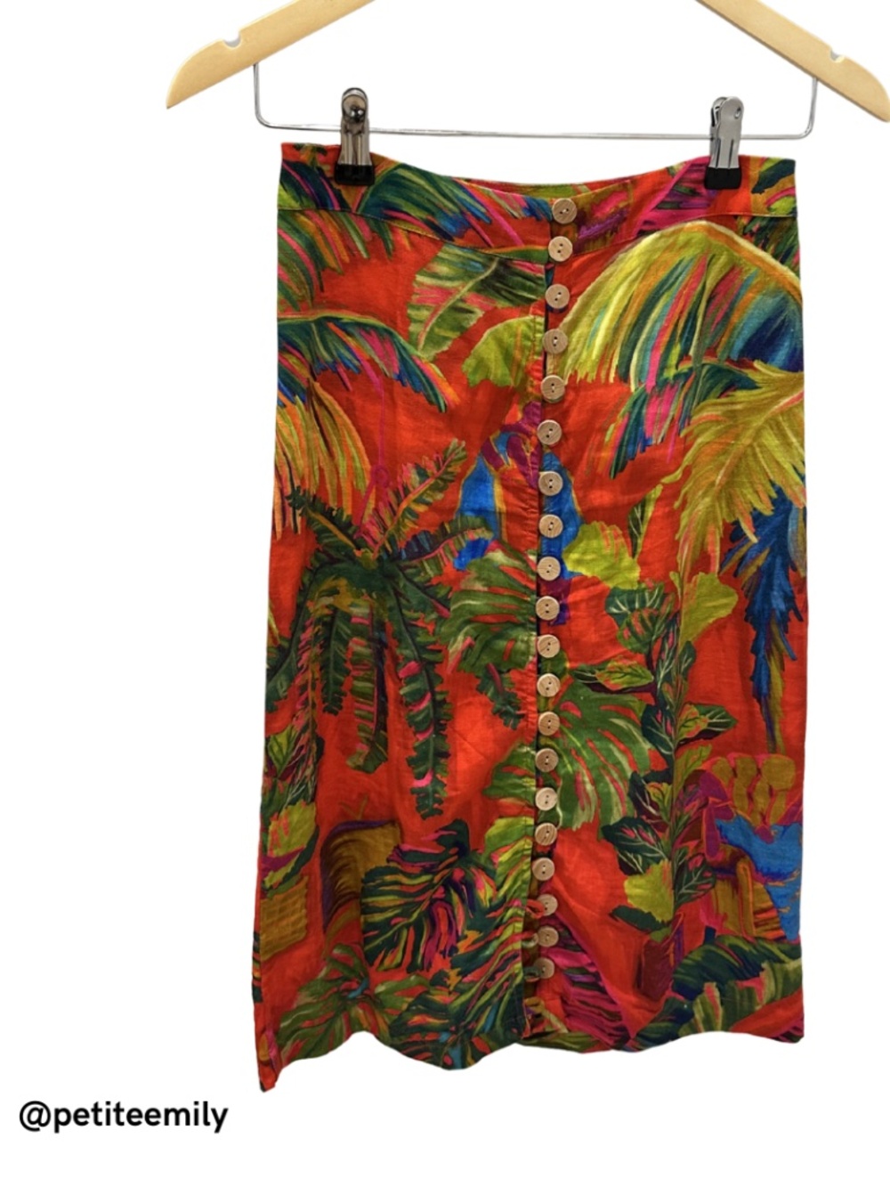 Farm Rio red linen skirt Size XS